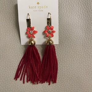 Kate Spade Lovely Lillies Tassel Earrings with Gold Details